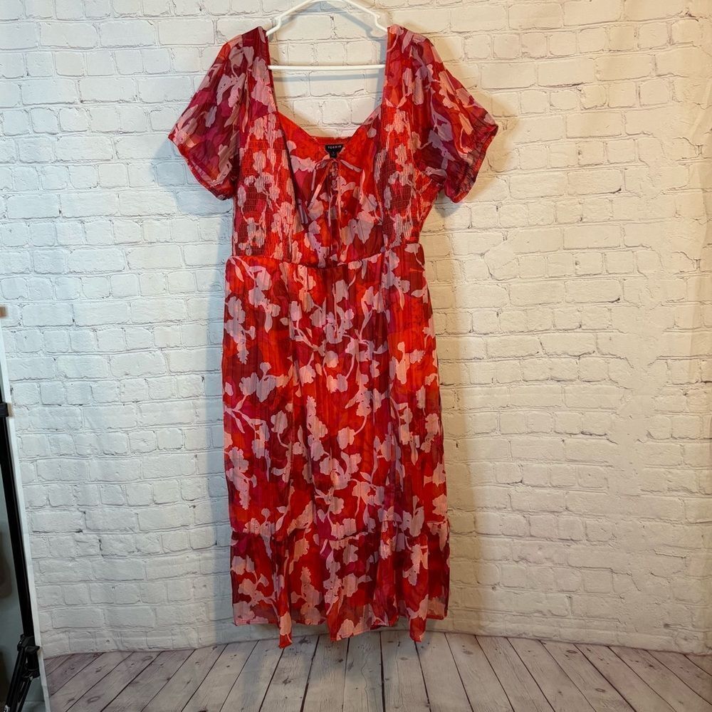 Torrid Red and White Ruffled Midi Sundress